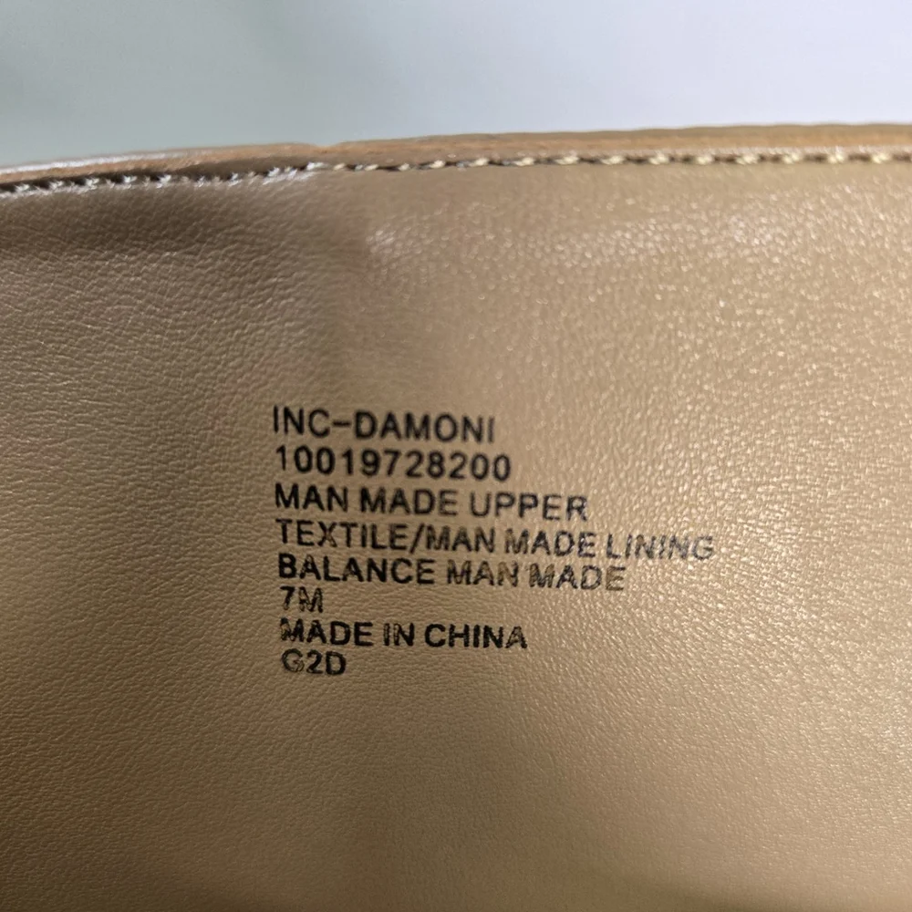 INC Damoni Over the Knee Faux Leather Slouch Boots Tan Pointed Toe Heel 7 NIB